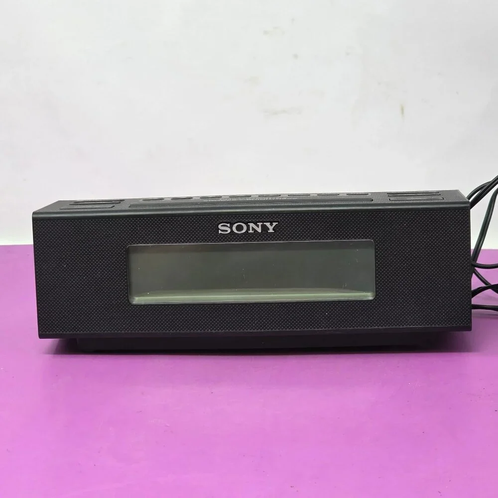 Sony‎ Black Digital Alarm Clock Radio With Nature Sounds & Snooze Function Works
